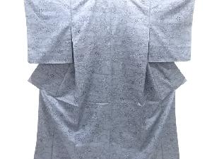 雲に草花模様織出し西陣伝承紬着物